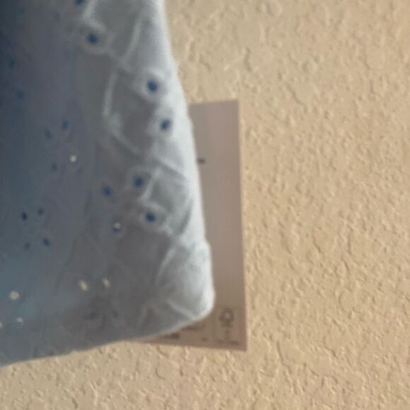 Juniors’ NWT SO Eyelet Cinch Front Puff Sleeve Cropped Top Light Blue Size XXL - Picture 6 of 8